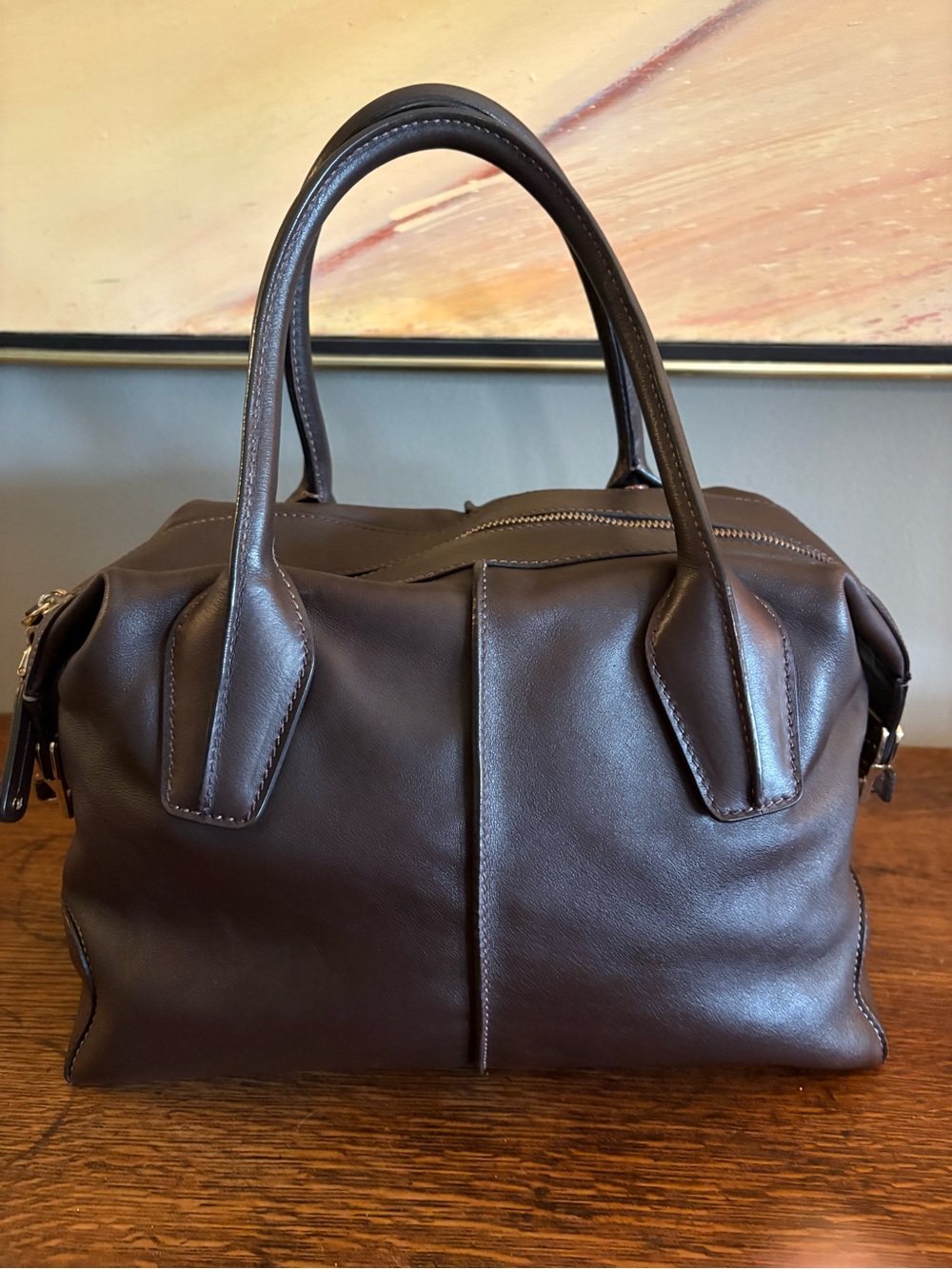 Tod’s D-Styling Leather Bauletto Satchel Bag - Chocolate Brown (Excellent) CoA - Picture 4 of 17